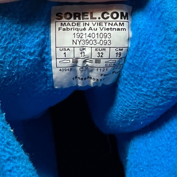 SOREL Kids' Size 1 Whitney II Short Lace Winter Snow Boots Waterproof Fleece - Picture 4 of 7